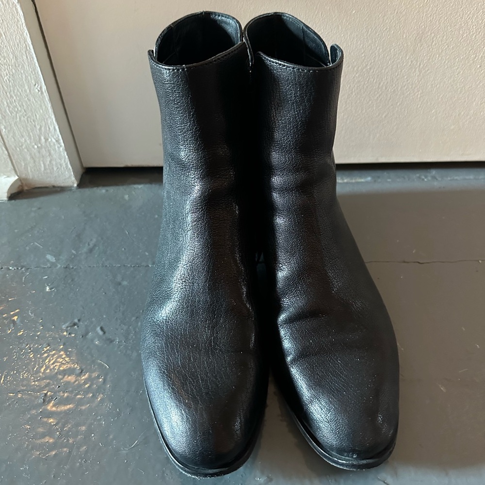 Loeffler Randall Ronnie Black Leather Ankle Boots